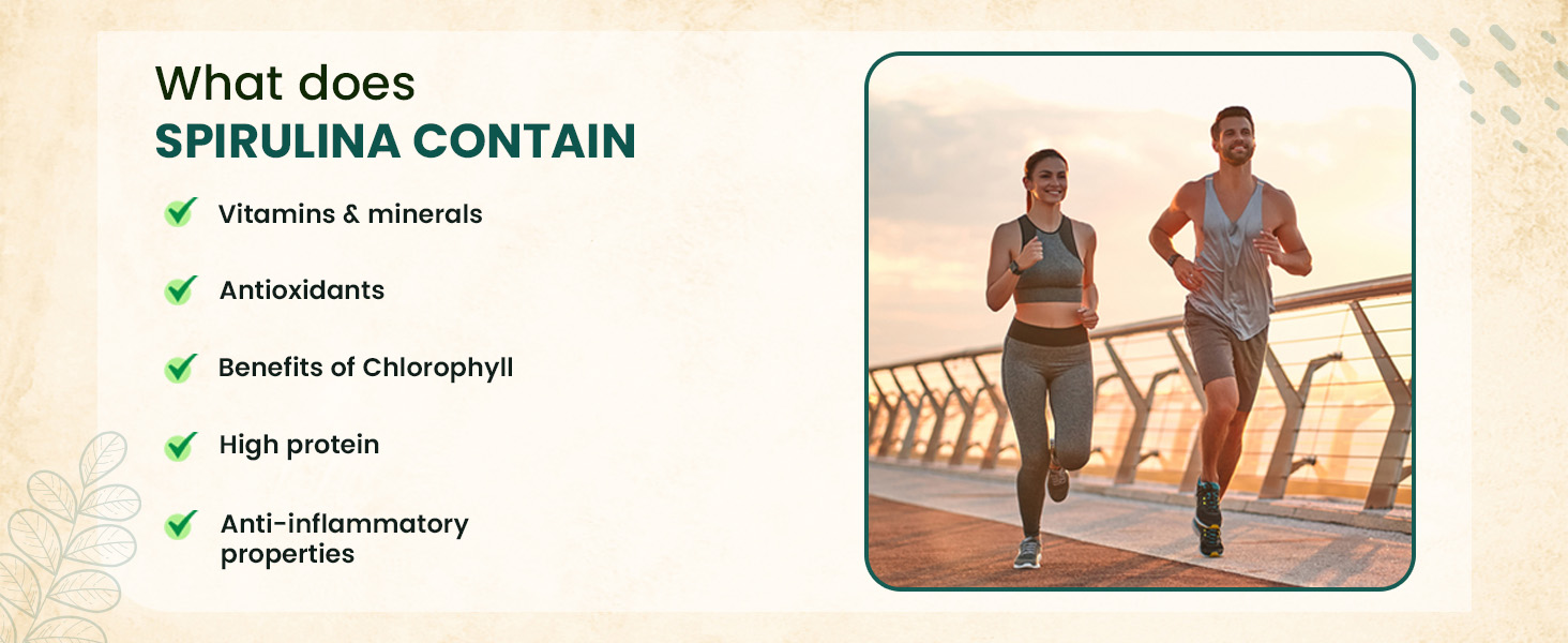 Neuherbs Spirulina 1000mg Per Serving - 120 Tablets | Boost Energy, Immunity & Metabolism | Supports Weight Management |