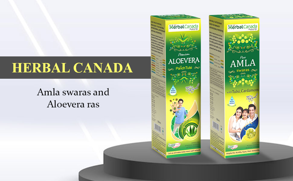 HERBAL CANADA AMLA SWARAS AND ALOEVERA RAS 500ML - COMBO PACK