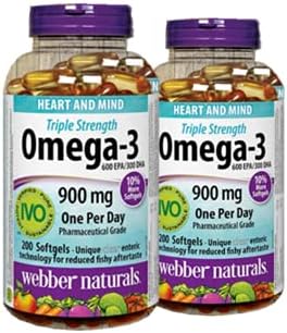 Webber Naturals Triple Strength Omega-3 900mg 200 softgels x 2(2 Bottles) 2