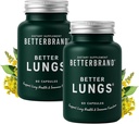 Betterbrand BetterLungs Daily Respiratory Health Supplement (60 Capsules) | with NAC, Vitamin D, Elderberry, Ginseng, Mullein, and Reishi Mushroom | for Lung Health and Allergy Relief (Pack of 2) 2