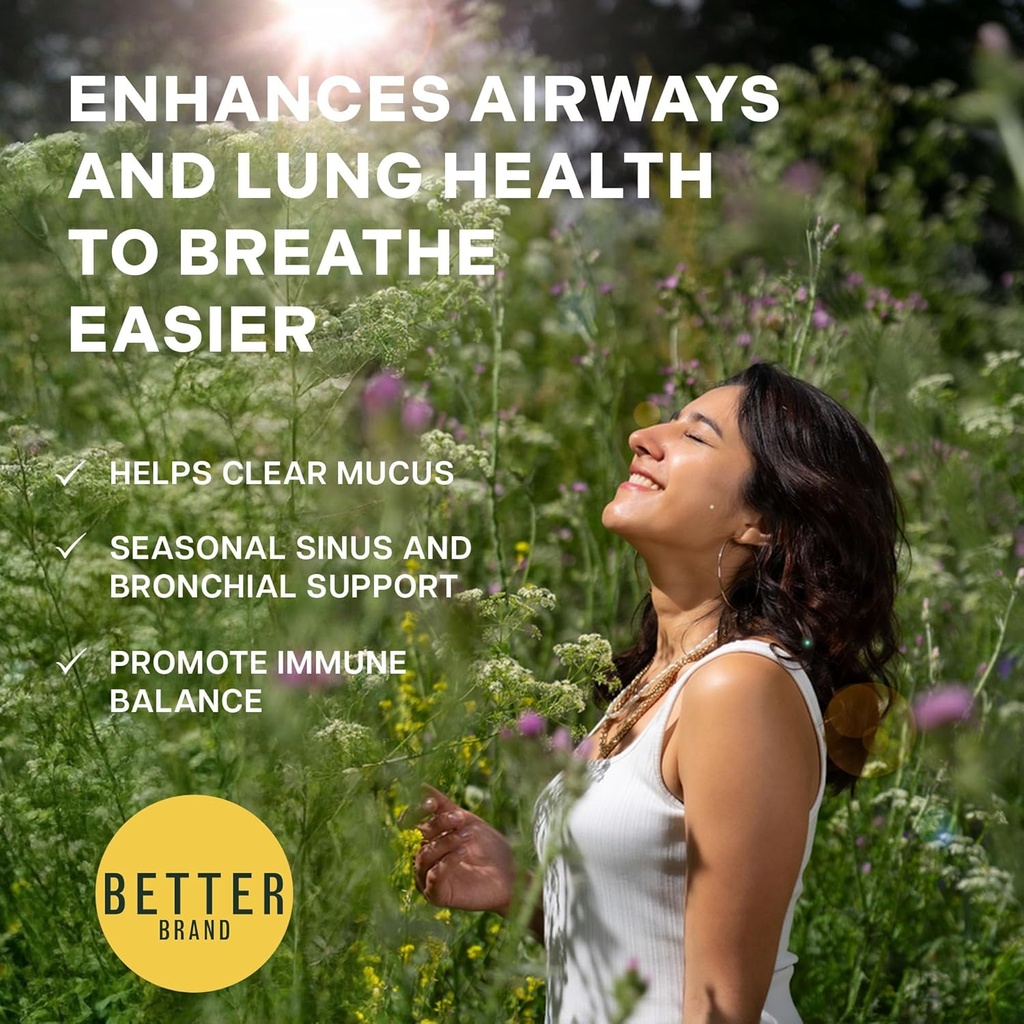 Betterbrand BetterLungs Daily Respiratory Health Supplement (60 Capsules) | with NAC, Vitamin D, Elderberry, Ginseng, Mullein, and Reishi Mushroom | for Lung Health and Allergy Relief (Pack of 2) 5