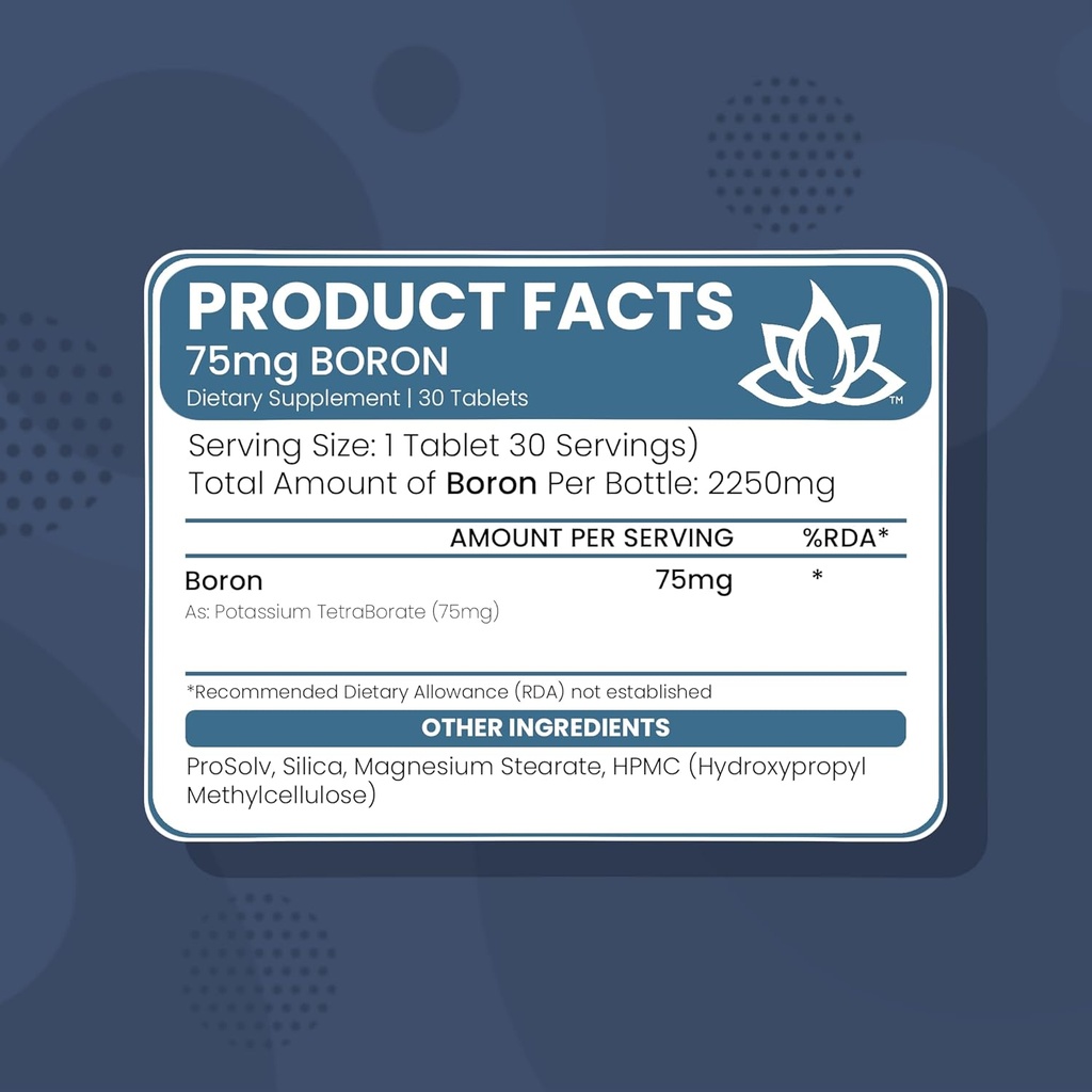 Boron Mineral Supplement 75mg | 30 Count - Trace Minerals Your Body Needs to Maintain Optimal Health and Wellness 3