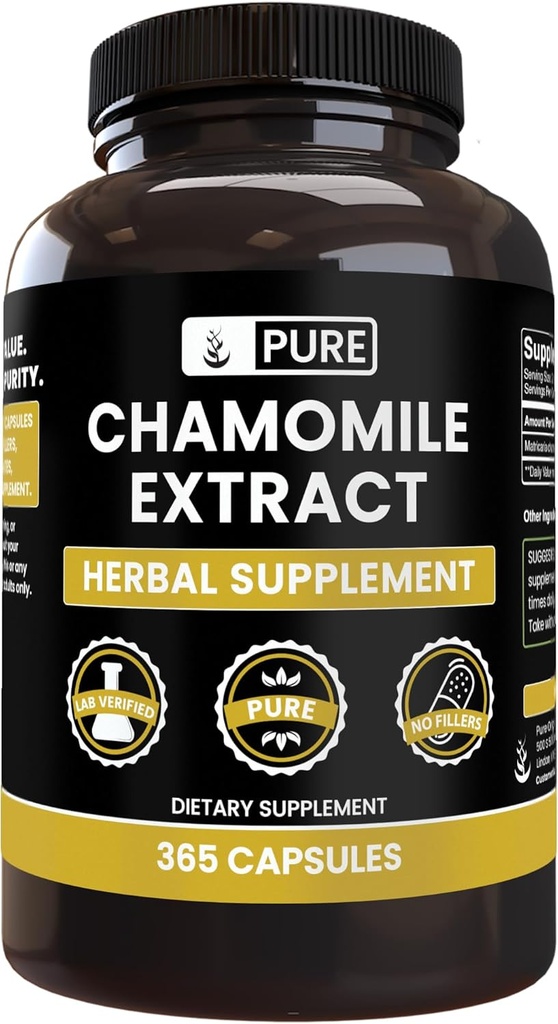 Pure Original Ingredients Chamomile Extract, (100 Capsules) Always Pure, No Additives Or Fillers, Lab Verified 2