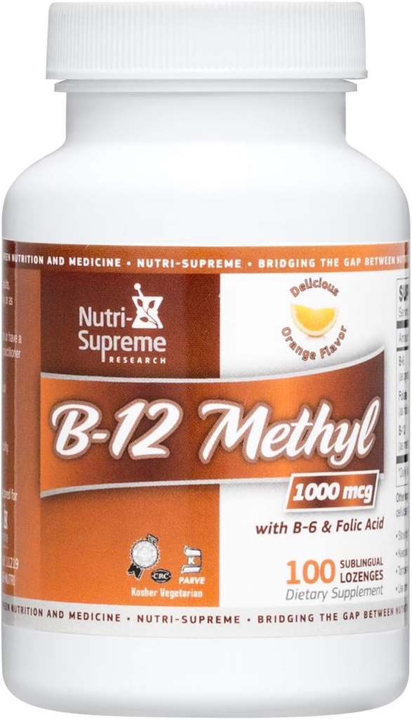 Kosher B12 Lozenge (Methyl) W/ B6- Folic Acid and Biotin 100 Lozenges 2