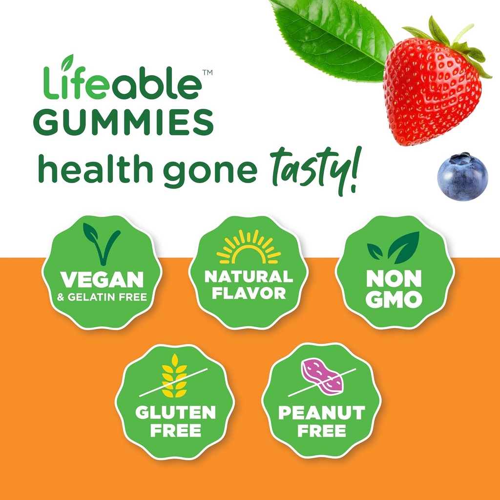 Lifeable Zinc 25mg Kids + Phosphatidylserine (PS) Kids, Gummies Bundle - Great Tasting, Vitamin Supplement, Gluten Free, GMO Free, Chewable Gummy 5
