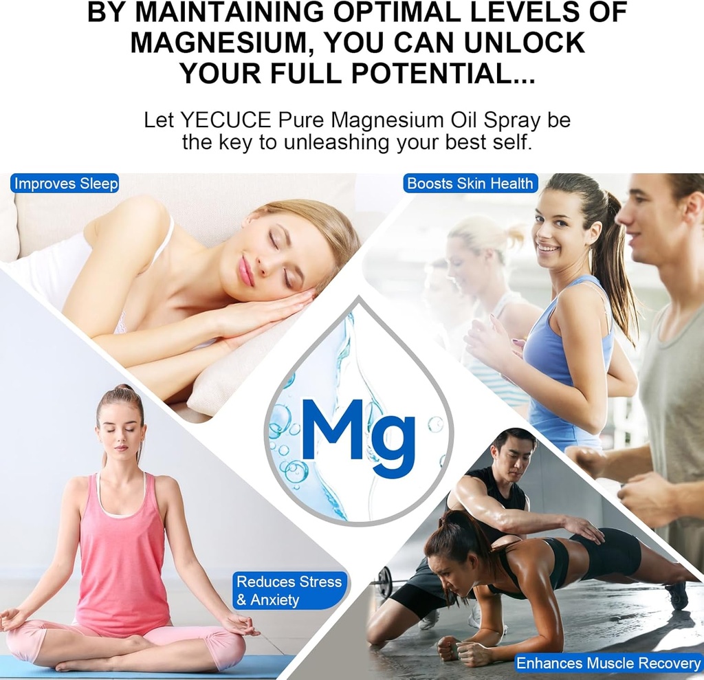 Generic Magnesium Oil Spray, Pure Magnesium Oil Spray for Feet, Nourish Skin and Promote Sleep, Topical Magnesium Oil 2 Fl.Oz 4