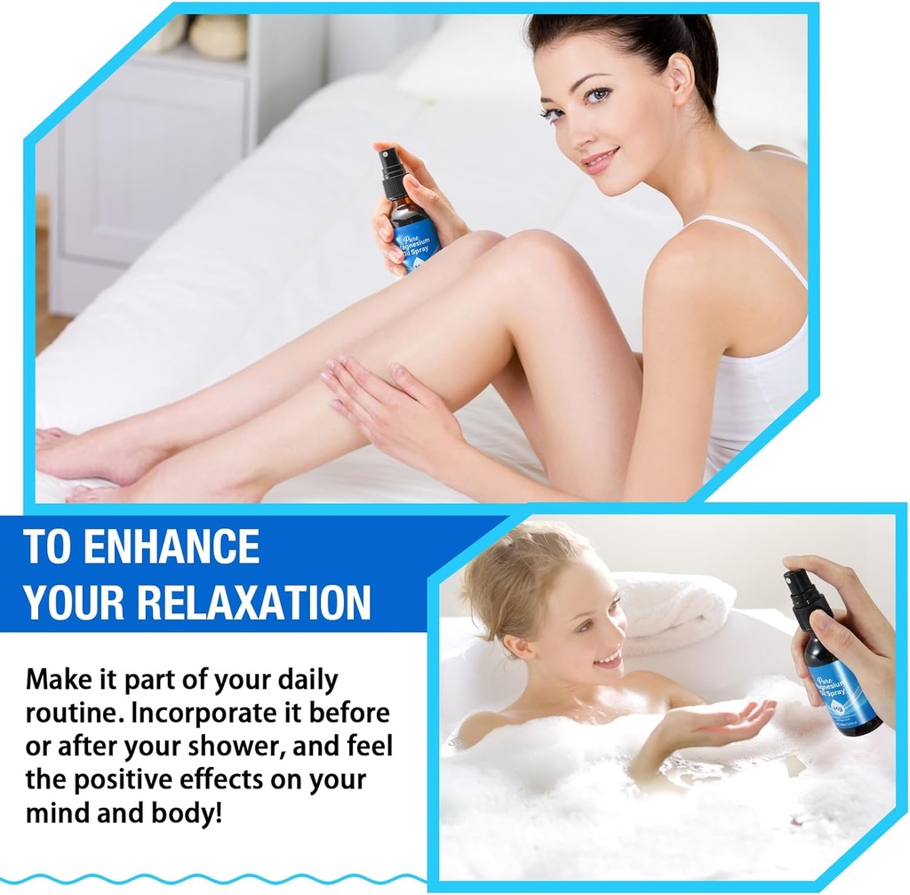 Generic Magnesium Oil Spray, Pure Magnesium Oil Spray for Feet, Nourish Skin and Promote Sleep, Topical Magnesium Oil 2 Fl.Oz 5