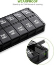 Sukuos Weekly Pill Organizer 7 Day 2 Times a Day, Quick Fill Daily Pill Box (AM PM), Extra Large Pill Cases for Vitamin/Fish Oil/Supplements, Arthritis Friendly, Easy to Clean 6