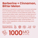 Berberine Supplement 1000mg with Ceylon Cinnamon, Bitter Melon, 3 in 1 Triple Action Formula Berberine HCL Supplements, for Immune, Cardiovascular, Gastrointestinal, 120 Veggie Capsules, Made in USA 6