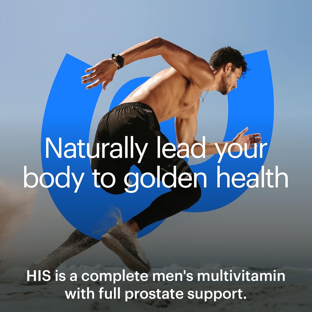 Wellthy His Daily Natural Multivitamin for Men, Premium Prostate Support Supplement, Support Hair Growth (30 Day) 3