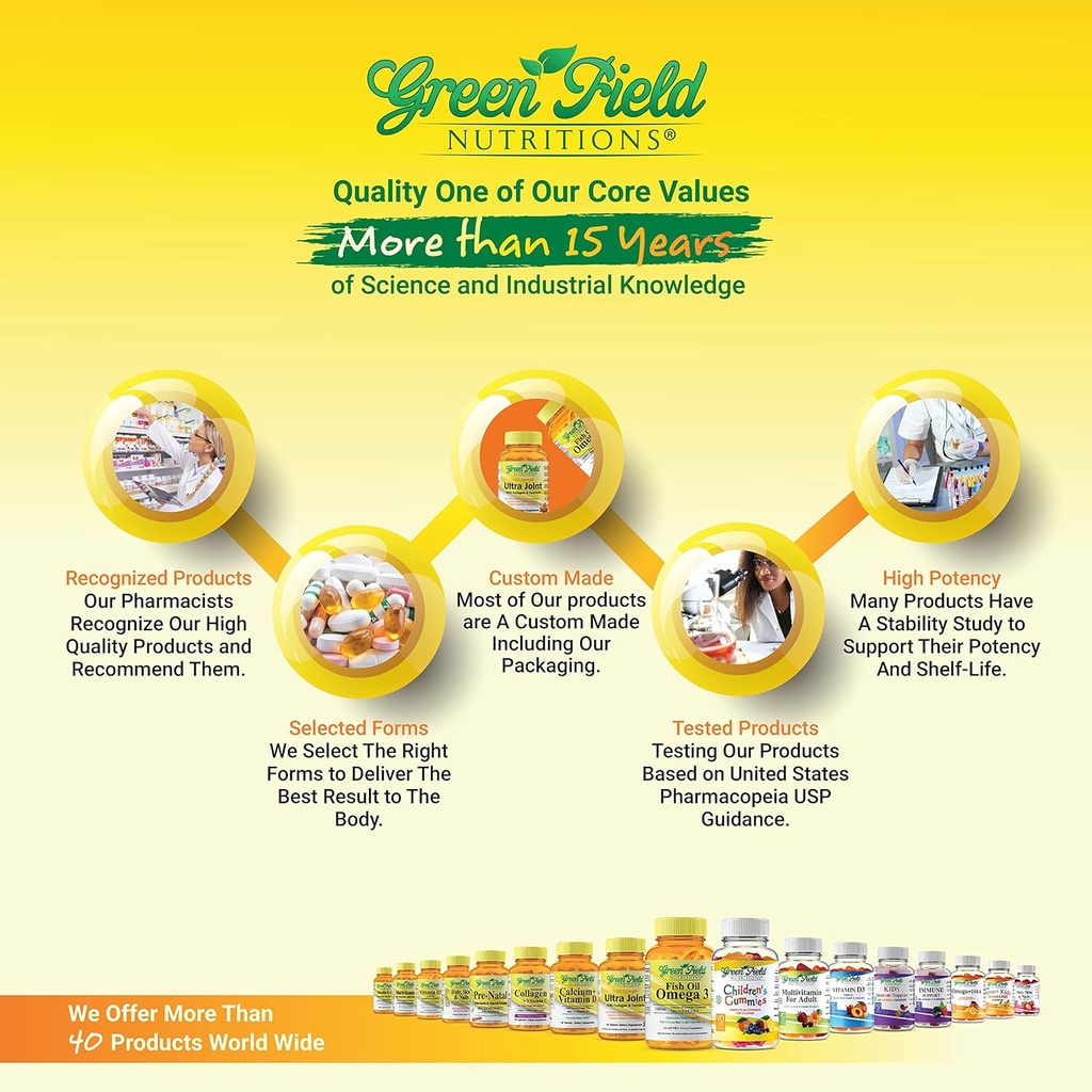 Greenfield Nutritions: Halal Fiber Gummies for Kids from Prebiotic Soluble Chicory for Digestive & Gut Support, Immune Support, Non-GMO, Gelatin Free, Gluten Free 60 Counts, Halal Kids Vitamins 3