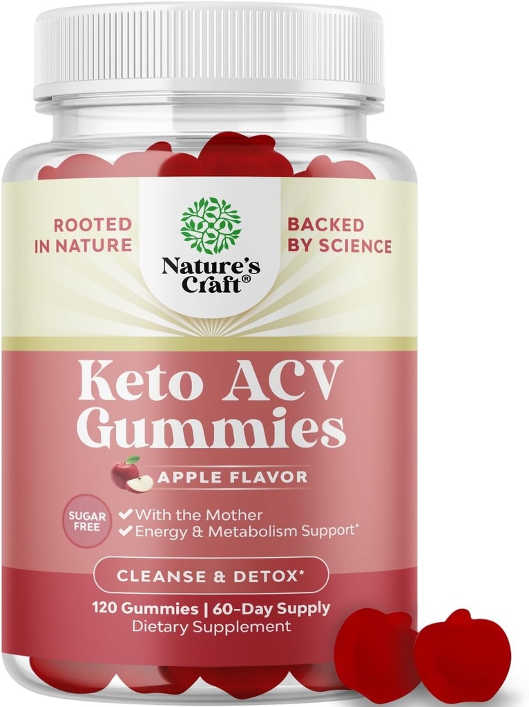 Extra Strength Keto ACV Gummies - Vegan Keto Apple Cider Vinegar Gummies Sugar Free and Delicious for Slimming Cleanse and Detox Goals - Non GMO Apple Cider Vinegar with The Mother (2 Months) 2