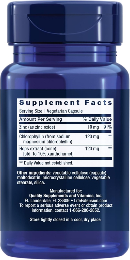 Life Extension DNA Protection Formula, DNA Health Support, Nutrition Focused, antioxidants, Hops, Watercress, chlorophyllin, zinc, Once-Daily, Gluten-Free, Non-GMO, 60 softgels 3