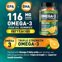 Omega 3 Fish Oil Gummies with EPA & DHA from Wild Fish - Triple Strength Omega 3 Fish Oil Gummy, Supports Healthy Heart, Brain & Immune System, Burpless & Natural - 60 Gummies, 30 Day Supply 4