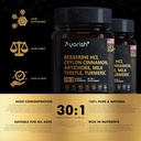 Berberine Supplement – High Strength 7500mg Equivalent – Berberine with Ceylon Cinnamon, Milk Thistle & Turmeric – 120 Vegan Capsules – Non-GMO, USA Formulated 6