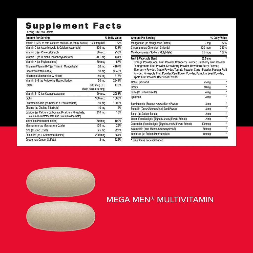 GNC Mega Men Performance and Vitality Vitapak Program, Convenient Complete Nutrition, 5 Products in 1 packet, Circulation, Blood Flow, Prostate Health, Sexual Function, Horny Goat Weed, 30 Packs 6