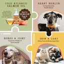 Natural Dog Company Coldwater Atlantic Salmon for Dogs 2 Pack -16oz - Senior Dog Fish Oil Supplement with Omega 3, Easy to Digest, Joint Support, for Multi Dog Famillies, Large Breed Dogs 6