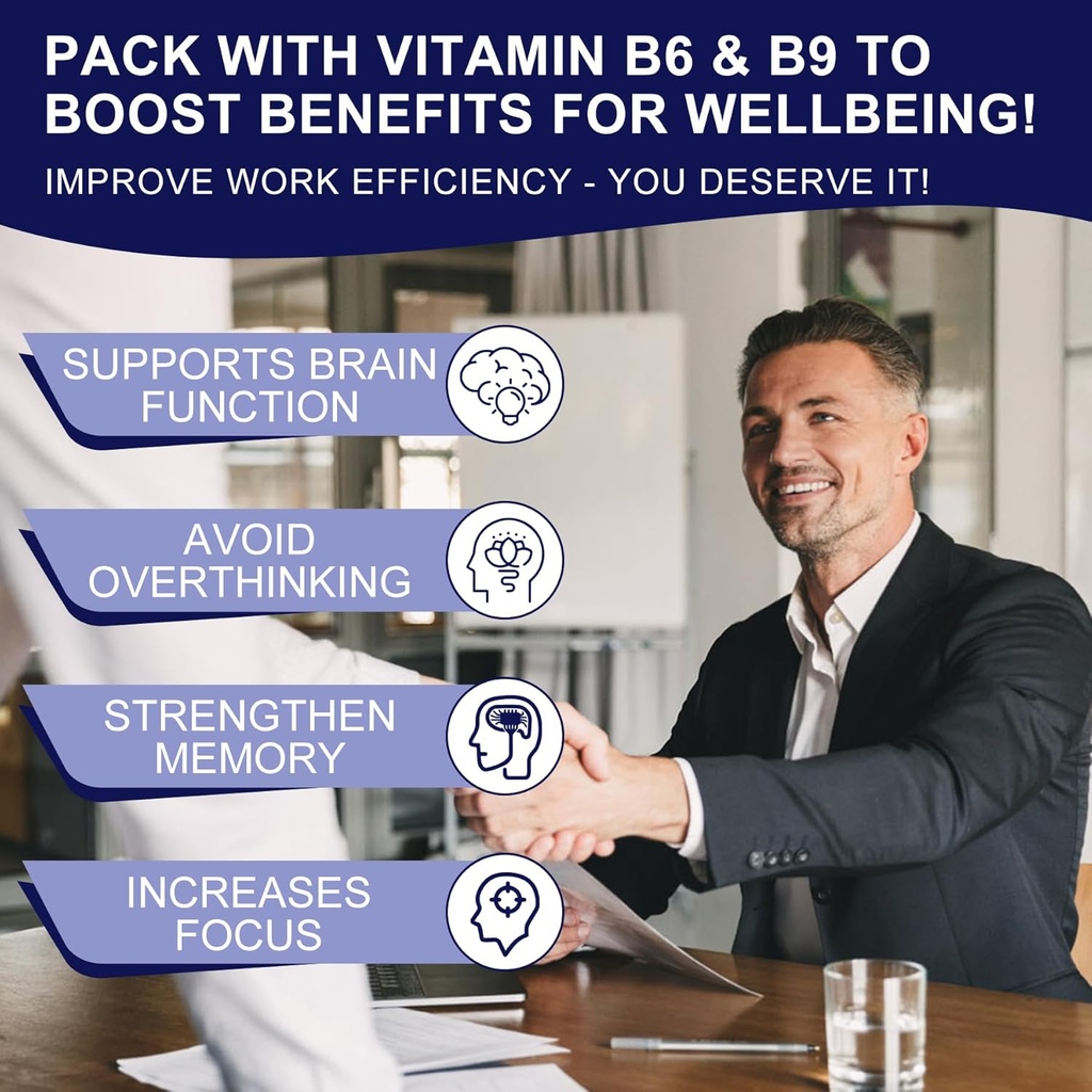 L Tyrosine Gummies 1100mg Mood Support Blend with Ashwagandha, L-Theanine, Vitamin B Complex B6, Folate B9, for Focus & Memory, Cognition & Brain Function, Energy Boost, Stress Support, Vegan 60Cts 5