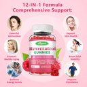 2000mg Organic Resveratrol Gummies for Women - Sugar Free Resveratrol-Nutritional-Supplements for Antioxidant Support, Cellular Health, Immunity, Brain & Energy, Raspberry Flavor, 60 Count 4
