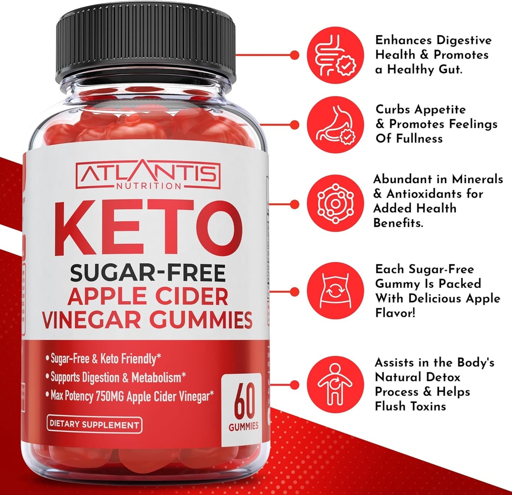 Atlantis Nutrition Hormonal Balance PMS Relief 60 Gummies + Sugar Free Keto Apple Cider Vinegar 60 Gummies 4