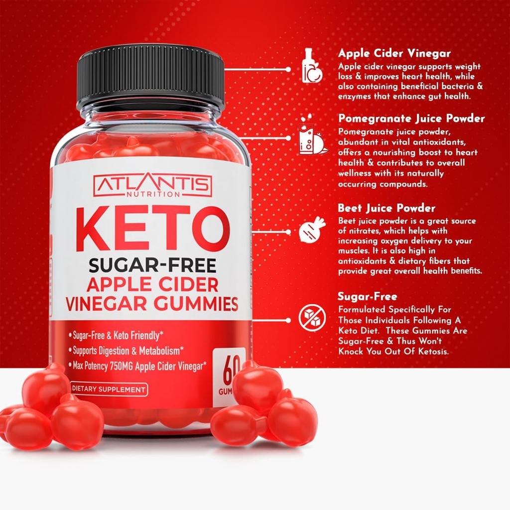 Atlantis Nutrition Hormonal Balance PMS Relief 60 Gummies + Sugar Free Keto Apple Cider Vinegar 60 Gummies 6