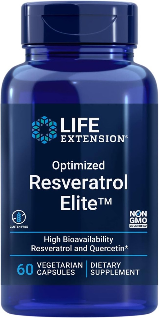 Life Extension Optimized Resveratrol Elite 60 Capsules & Taurine 1000mg 90 Capsules Bundle 3