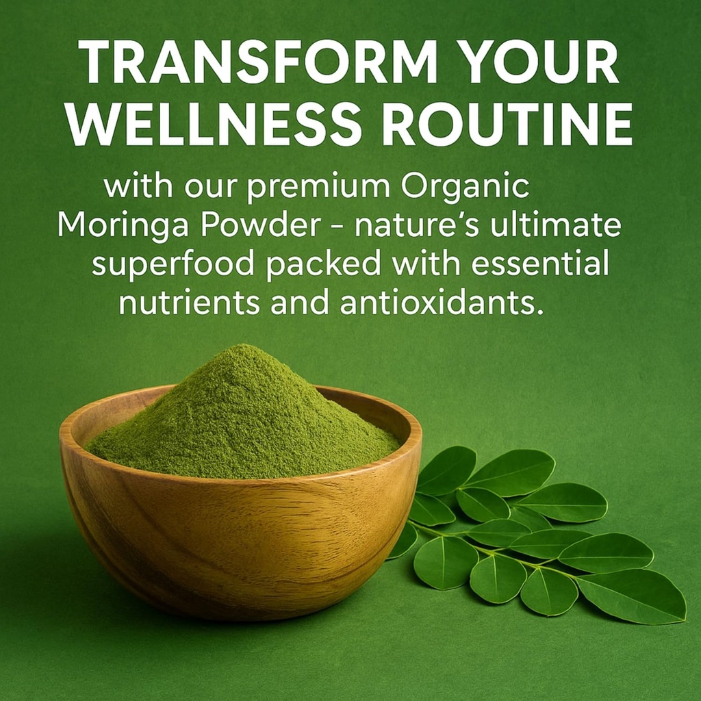 Organic Moringa Leaf Powder – USDA Certified Green Superfood | Natural Energy & Immune Support – Vegan, Non-GMO, Gluten-Free – Pure Raw Moringa for Smoothies, Teas, Cooking – 8oz Resealable Pouch 4