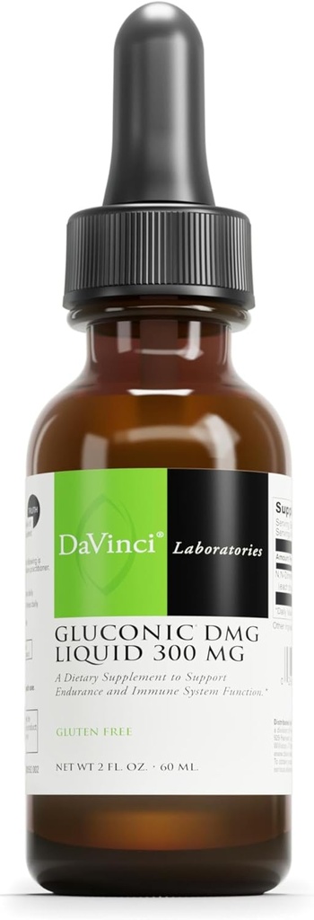 DAVINCI Labs Gluconic DMG Liquid 300mg - Helps Support Immune System, Muscle Function, Heart Health & Brain Health* - 2 fl oz (60 Servings) 2