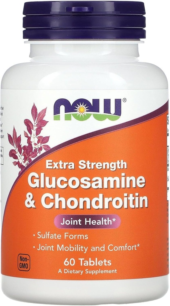 NOW Foods Extra Strength Glucosamine & Chondroitin, 60 Tablets 2