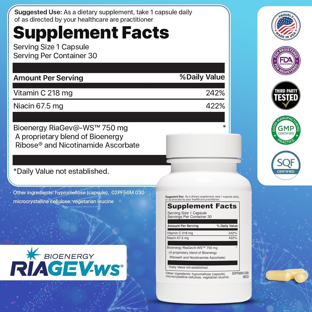 NAD+ Supplement 750mg - Advanced Nicotinamide Riboside for Anti-Aging & Supports Cellular Energy | NAD Plus Promotes DNA & Brain Health with High Absorption Formula Third Party Tested 30 Servings 4