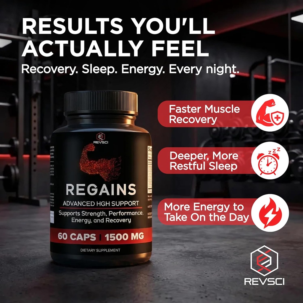 HGH Supplements for Men & Women - Regains Starter Pack, Natural Anabolic Muscle Growth Building GH & Human Growth Hormone for Men, Muscle Builder for Men, Muscle Recovery Supplement, 30 Protein Pills 5