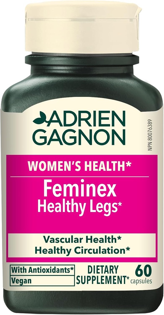 Adrien Gagnon - Feminex Healthy Legs 60 Capsules, Circulation and Vein Support for Healthy Legs, Blood Flow Supplement with Horse Chestnut Extract for Varicose Veins Treatment 2