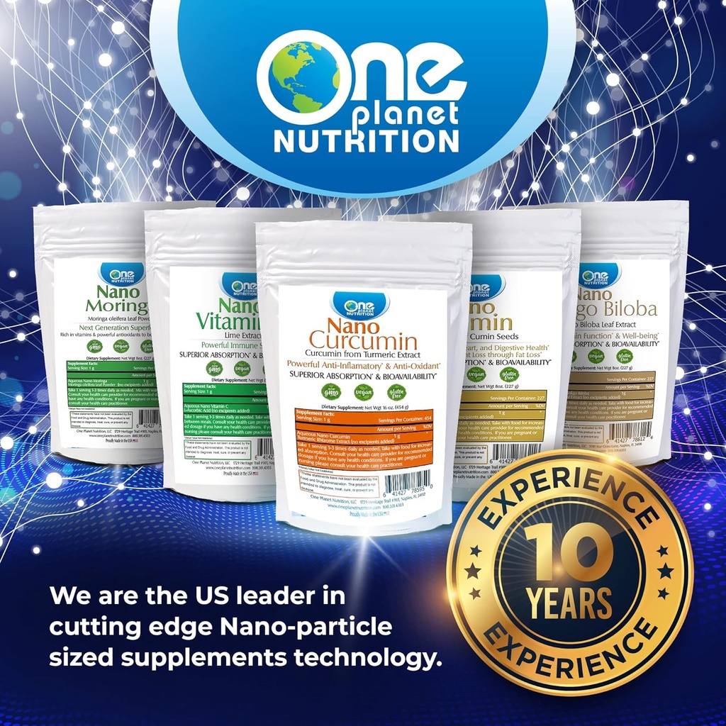 One Planet Nutrition Nano Ginkgo Biloba Powder 8 oz (227 Servings), Ginkgo biloba Extract, Nano for Enhanced Absorption, Improves Cognitive Function & Circulation, Non-GMO, Vegan, Gluten Free 5