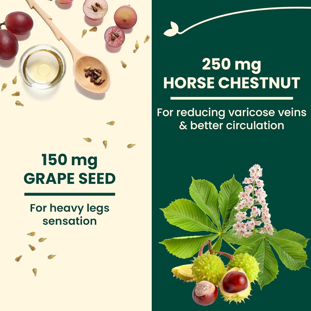 Adrien Gagnon - Feminex Healthy Legs 60 Capsules, Circulation and Vein Support for Healthy Legs, Blood Flow Supplement with Horse Chestnut Extract for Varicose Veins Treatment 4