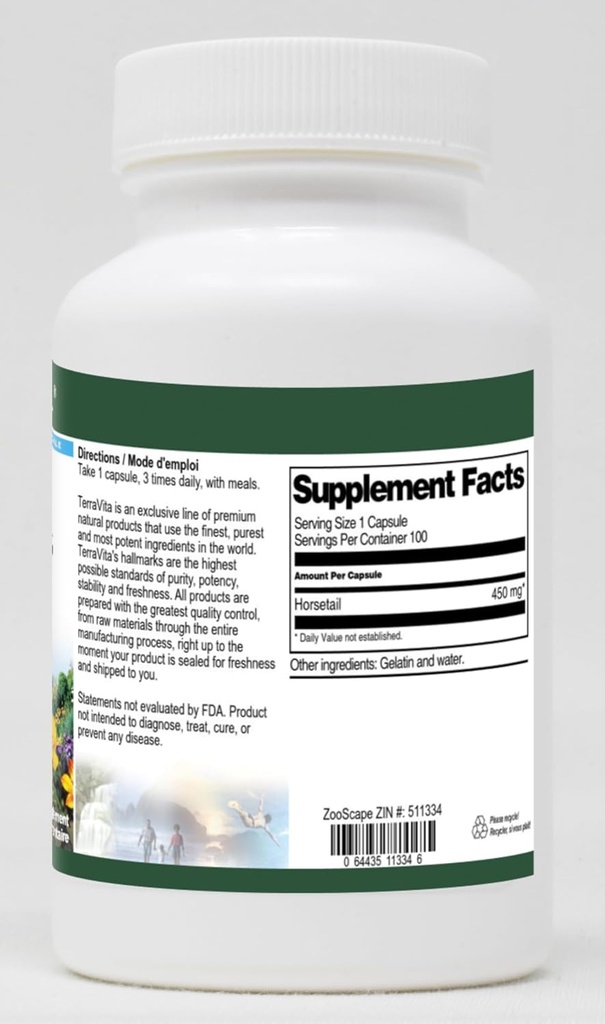 Horsetail (Shavegrass Silica) - 450 mg (100 Capsules, ZIN: 511334) - 3 Pack 3