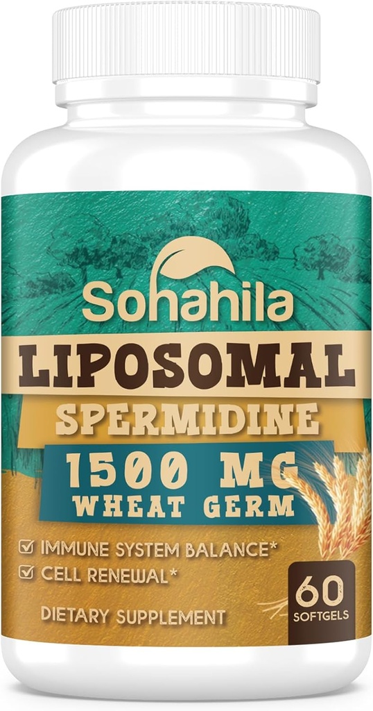 Spermidine Supplement 15 MG - 99% Purity, High Absorption, 1500 MG Fermented Wheat Germ Extract with Zinc & Thiamin, Spermidine for Men & Women - Cellular Renewal, Aging Defense, Energy, 180 Softgels 2