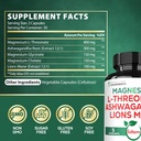 Satoomi 5in1 Magnesium L-Threonate with Mangesium Glycinate, Ashwagandha, Chelate & Lions Mane - 60 Capsules 3