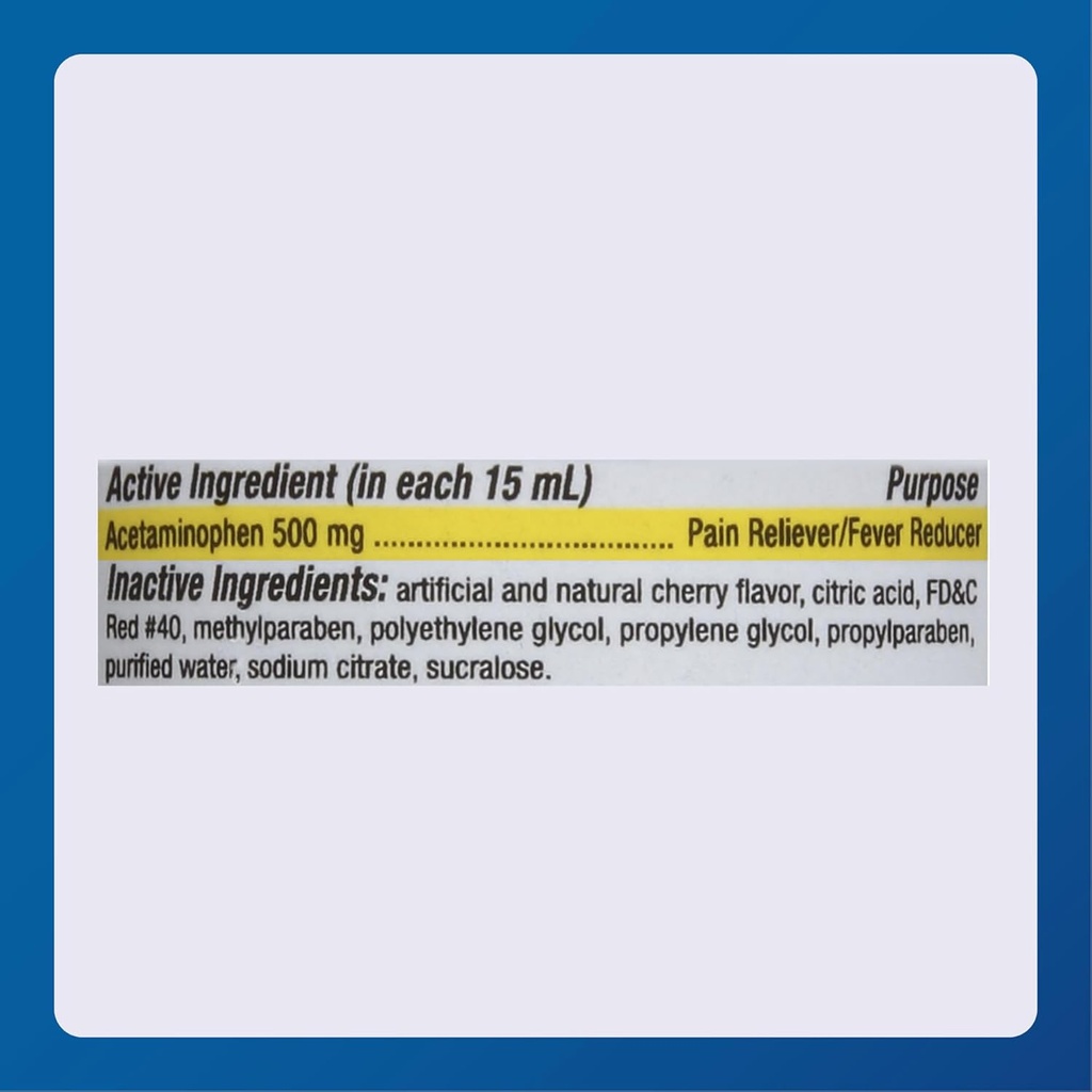 MAJOR Adult Extra Strength Liquid Acetaminophen 500mg - Helps Relieve Pain and Reduce Fevers - Aspirin Free - Cherry Flavor - 8 Fl Oz (1 Pack) 5