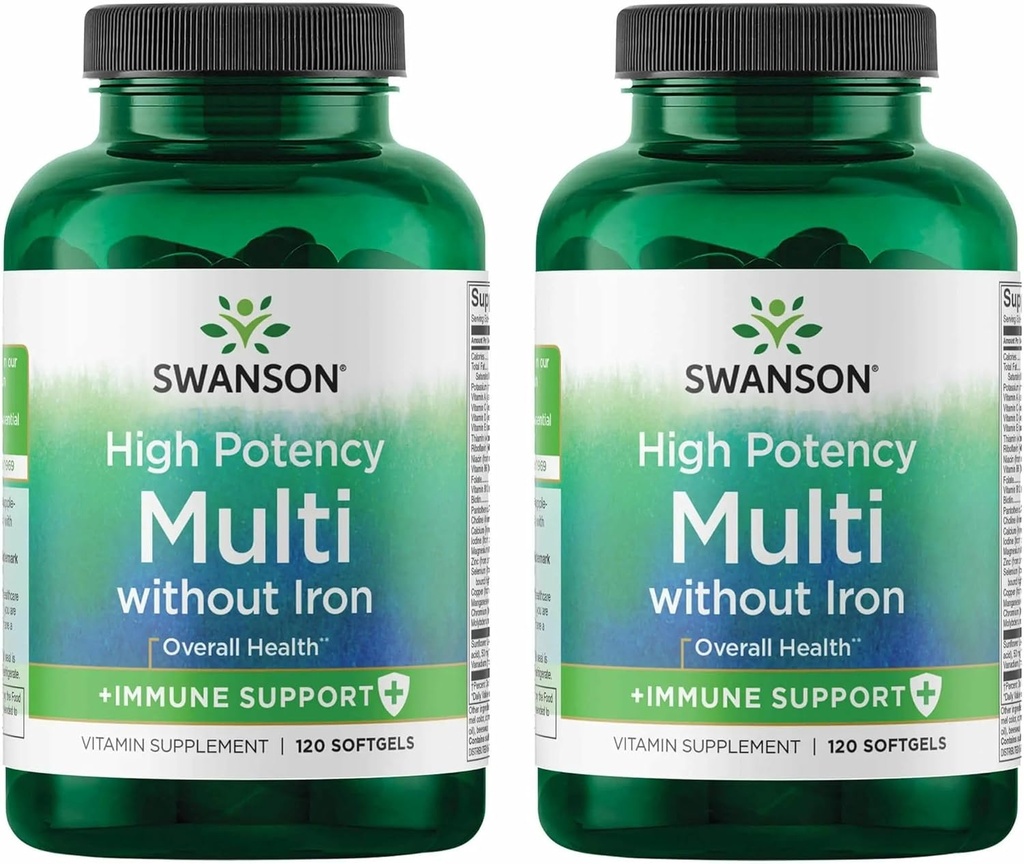 Swanson Multi Without Iron Multivitamin Health Supplement Iron-Free Formula 120 Softgels Sgels (2 Pack) 2