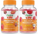 Lifeable Probiotics 5 Billion Kids + Calcium Magnesium Kids, Gummies Bundle - Great Tasting, Vitamin Supplement, Gluten Free, GMO Free, Chewable Gummy 2