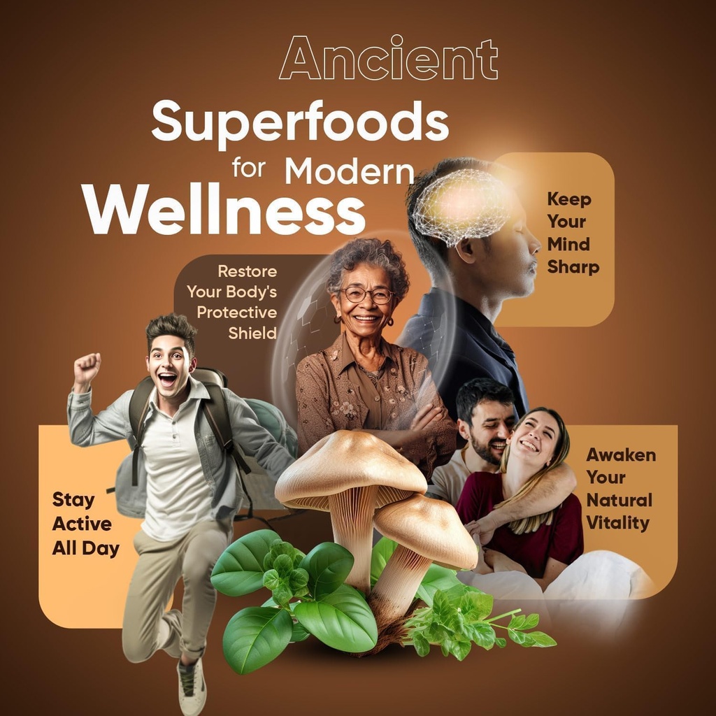 Mushroom Coffee, 10 Mushroom Extract Powder Blend Lion's Mane, Reishi, Chaga, Cordyceps, Turkey Tail, Brain Supplements with Instant Coffee for Energy, Focus, Memory and Immunity 300g 6