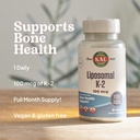 KAL Liposomal Vitamin K2 Supplement with MK7 100 mcg - High Absorption, Liposomal Technology - Advanced Bone Support - Vegan, Gluten Free, Made Without Soy, 30 Servings, 30 VegCaps 5