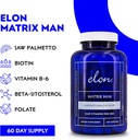 Elon Matrix Man - 60 Day Supply - Hair Growth Vitamins for Men – Saw Palmetto & Biotin Advanced Formula Vitamins – Promotes Healthy Beard Growth – (120 Capsules) 5