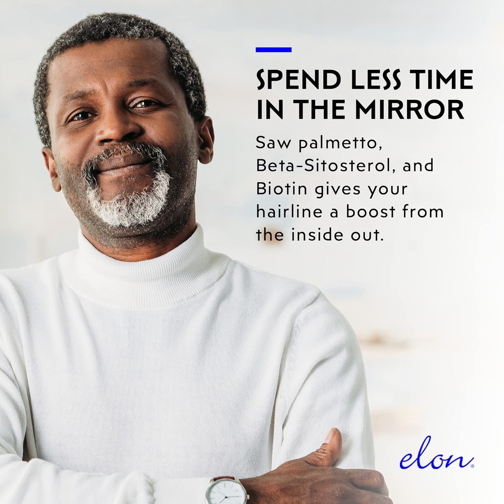 Elon Matrix Man - 60 Day Supply - Hair Growth Vitamins for Men – Saw Palmetto & Biotin Advanced Formula Vitamins – Promotes Healthy Beard Growth – (120 Capsules) 6