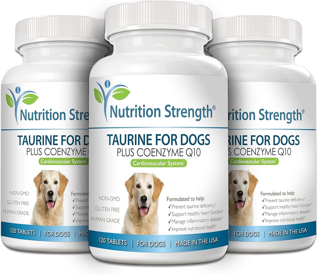 Taurine for Dogs, Support for a Healthy Heart Function, Resist Inflammatory Diseases, with Coenzyme Q10 to Help Manage Heart Failure and DCM in Dogs, 120 Chewable Tablets 6