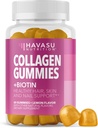 Collagen Gummies for Women and Men with 2500mcg Biotin, Zinc, Vitamin C & E - Hydrolyzed Collagen Gummies for Hair, Skin & Nail Support - Biotin and Collagen Gummies - Lemon Flavor - 30 Servings 2