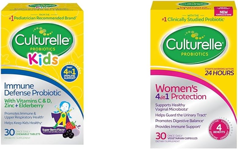 Culturelle Immune Defense Probiotic with Vitamin C, Vitamin D and Zinc + Elderberry, Non-GMO, 4-in-1 & Women’s 4-in-1 Daily Probiotic Supplements for Women - Supports Vaginal Health 2