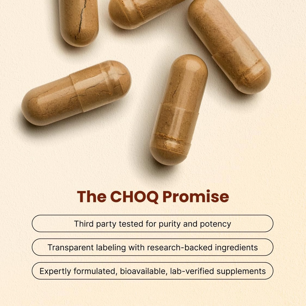 CHOQ® Shilajit - Over 50% Fulvic Acid, 500 mg Vegan Capsules, Energy, Brain, Focus, Collagen, Hormones, Mitochondrial Function, Urolithin A, Lab-Tested 3
