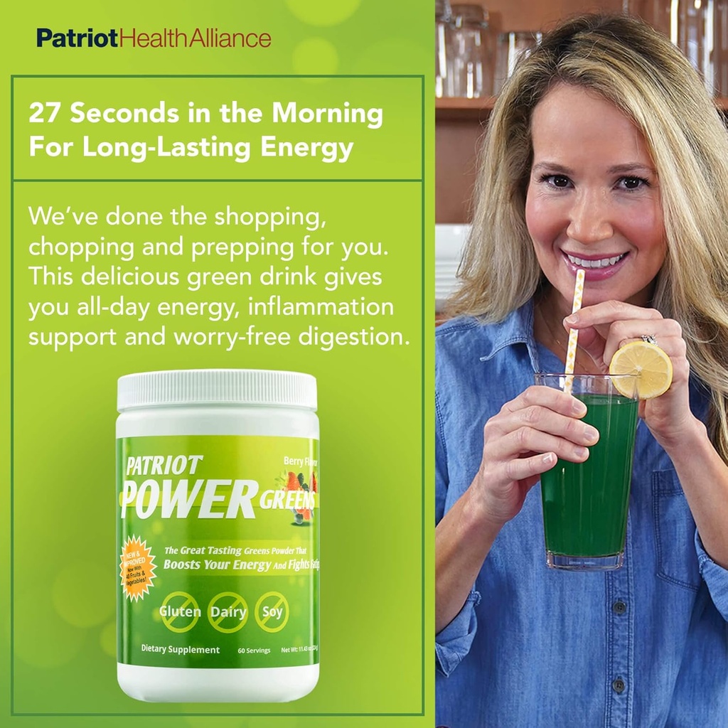 Patriot Power Greens: 40+ Fruits & Vegetables, Organic Superfood Dietary Supplement, 60 Servings 5
