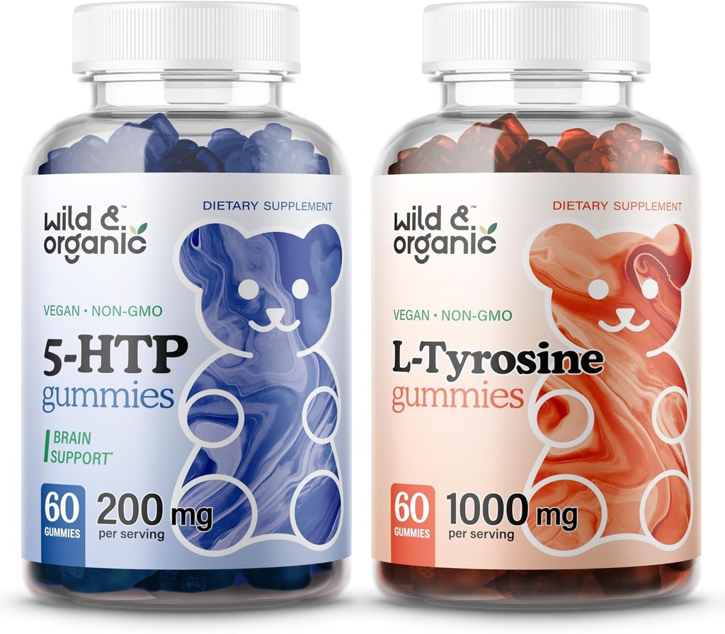 Wild & Organic 5HTP Gummies & L-Tyrosine Gummies 60 Count 2